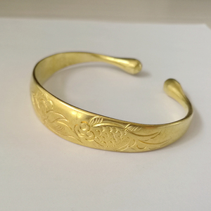 纯黄铜手镯实心