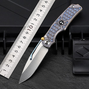 凯文刀m390粉末钢刀小刀钛合金野外刀具防身冷兵器随身锋利折叠刀