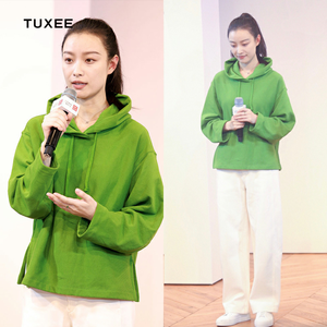 000人付款淘宝流金岁月倪妮朱锁锁明星同款卫衣女春秋短款连帽长袖