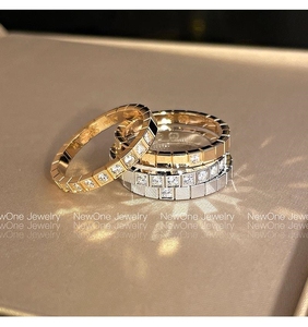 肖邦对戒icecube小冰块戒指朱一龙同款情侣镶钻指环925纯银饰品