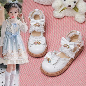 日系洛丽塔学生可爱软妹凉鞋韩版厚底百搭新款儿童萝莉鞋lo女童鞋