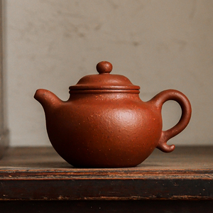 紫砂执壶黄龙山老料小品茶道岩茶思饭香玩料级老铁砂   朱泥莲子