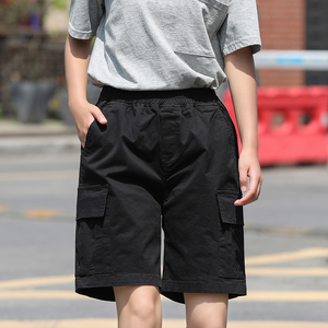 黑色工装短裤女夏五分裤女宽松日系休闲大码中裤胖mm外穿2022新款
