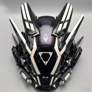 赛博朋克面具铁血战士头盔cosplay机械飞升机甲全脸发光防毒面罩