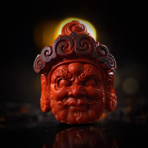 陈文杰大师南红玛瑙包浆料黄财神吊坠