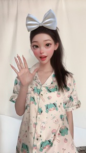 【初音未来】miku睡衣女短袖三件套夏季冰雪丝薄款可爱家居服套装
