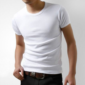 三枪男士韩版健身T恤男式修身短袖圆领大码体恤纯棉白色半袖打底