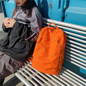 新款双肩包女男生ins韩版背包电脑包 帆布高中大学生休闲容量书包