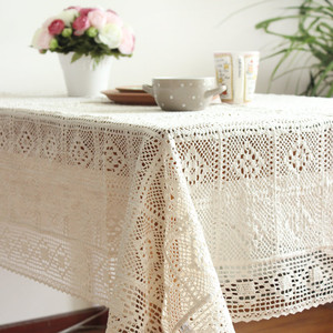 美式复古田园镂空钩花蕾丝桌布布艺长方形餐桌小圆桌茶几沙发盖巾