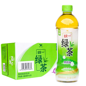 江浙沪皖发货 统一绿茶500ml*15瓶/整箱 饮料茉莉味绿茶低糖饮料