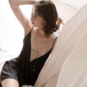 日本性感骚情趣睡衣女火辣透视蕾丝深v露背吊带睡裙女薄款家居服