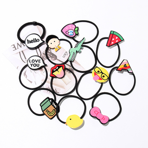 韩国可爱卡通涂鸦头绳成人儿童发圈扎头发饰品发绳橡皮筋头花发饰