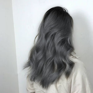 染发剂青木亚麻灰奶奶烟灰色染色膏欧莱雅适合黄黑皮的颜色永久男