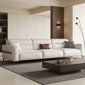 现代简约沙发小户型2024新款真皮布艺客厅出租房直排双三人位家具