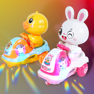 网红儿童玩具车电动音乐小鸭子宝宝充电卡通兔子模型三岁女孩礼物