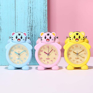 厂家直销可爱小老虎静音打铃闹钟 卡通床头客厅闹钟 创意学生闹钟