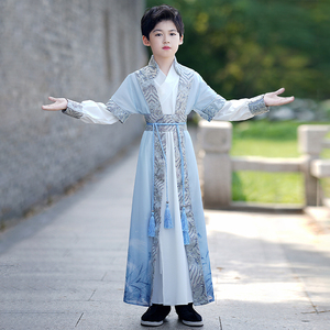 男童汉服夏款2022儿童古装中国风武侠夏季书童复古薄款小男孩唐装