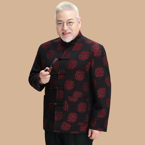 唐装男装中老年寿宴礼服过寿星衣服秋冬装老人爷爷70-80-90岁生日