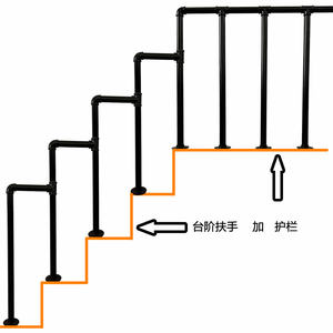 一寸工业风格复古loft铁艺室内楼梯护栏水管栏杆扶手老人儿童阁楼