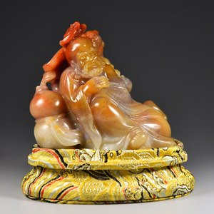 热卖寿山石摆件金沙地善伯石头罗汉件 圆雕精品 亮玉石珠宝