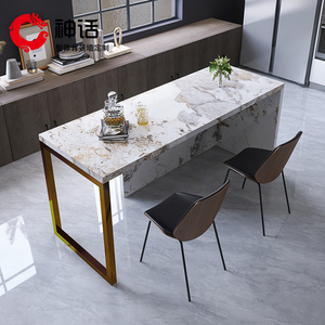潘多拉岩板板材岛台餐桌一体成品 厨房中岛轻奢大理石吧台面成品