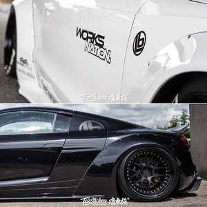 适用于汽车装饰宽体lb works贴纸机盖三角窗贴纸s5r8改装汽车贴纸