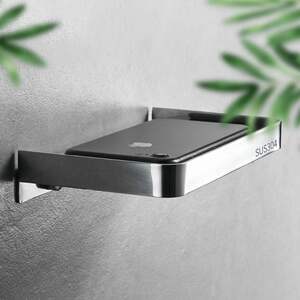 海立(haili)卫生间手机架置物架支架 304不锈钢厕所放手机置物