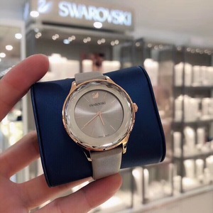 香港swarovski/施华洛世奇手表女 18新款天鹅水晶真皮腕表529532