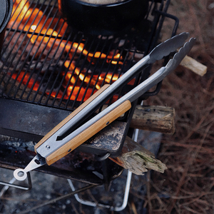 炭夹户外柴火钳露营野营烧烤碳夹子木炭夹加厚加长野外10人付款69