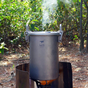 keith铠斯户外煮饭器纯钛套锅超轻不糊锅蒸饭器ti6300