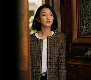 2023新款周迅同款编织滚边花呢格子单排扣法式名媛小香风外套女冬