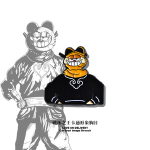 破坏之王周星星加菲猫胸针原创设计ins潮个性diy男女情侣徽章礼品