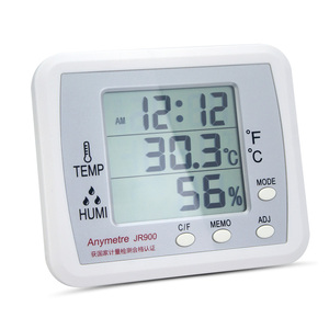 电子温湿度计 高精度家用室内温湿度计 带时钟功能 美德时 JR900