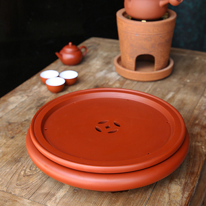 黄甲荣12寸茶盘手拉朱泥茶船茶海老师傅潮州工夫茶手拉壶陈韵堂