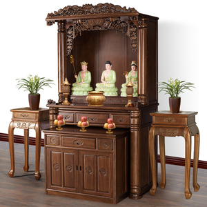 财神爷柜子新中式立柜佛龛供桌佛台家用现代风格实木佛柜供神台柜