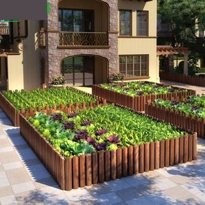 菜园家用.护栏别墅庭院花园围栏篱笆格栅木条种花围墙木质小区.