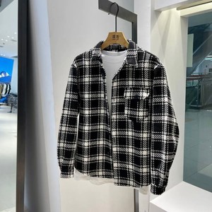 抖音同款北木先生春季新款经典格子情侣款衬衫时尚潮流翻领外套