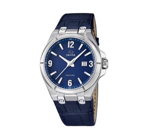 捷豹jaguar acamar j666/2皮不锈钢石英商务防刮男士手表腕表蓝色