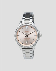 ferrari 法拉利pilota女士手表腕表石英钢带金色表盘水晶l7792