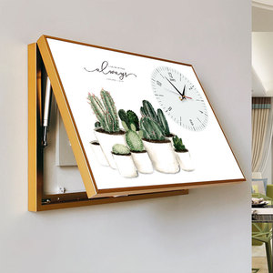 创意北欧电表箱装饰画遮挡配电箱电闸箱带钟表开关盒挂画免打孔