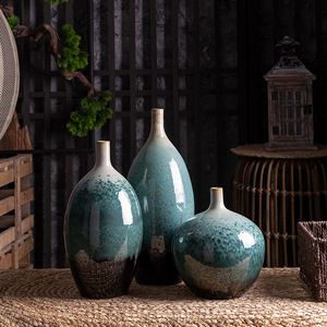 花瓶摆件 陶瓷客厅插花绿色 家居创意玄关餐厅欧式中式装饰工艺品