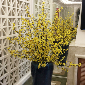 仿真花干花黄色跳舞兰迎春假花摆设客厅高品质娟花餐桌的装饰摆件