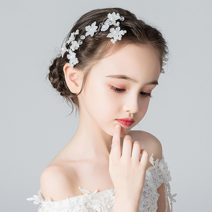 儿童发夹女童水钻皇冠头饰发卡花童公主发箍艾莎演出宝宝生日发饰