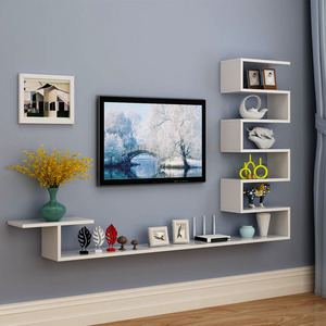 客厅挂墙电视机装饰置物架机顶盒简易储物柜子影视墙上两侧壁挂