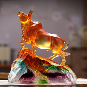 招财摆件牛年吉祥物属牛生日礼物新春新年礼物高档办公室桌面摆设