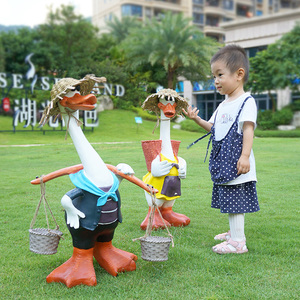 花园庭院装饰品摆件园林景观幼儿园雕塑小品仿真动物鸭子创意摆设
