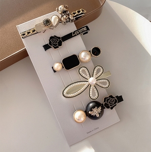 小黑夹子夹头发短发一字夹适合发量少的侧边发夹女刘海夹头顶气质