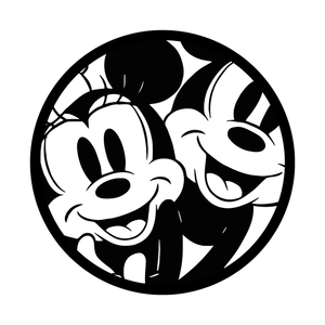 米奇米妮圆形地毯可爱黑白卡通电影客厅卧室衣帽间书房转椅地垫子