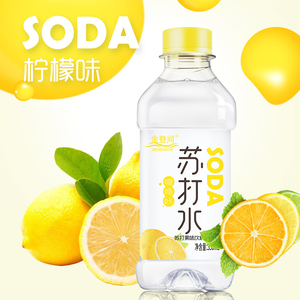 苏打水350ml整箱24瓶碱性无糖原味柠檬实惠装水蜜桃味饮料批特价