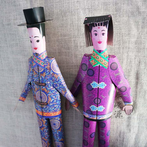 00童男童女祭祀纸人金童玉女纸 清明节